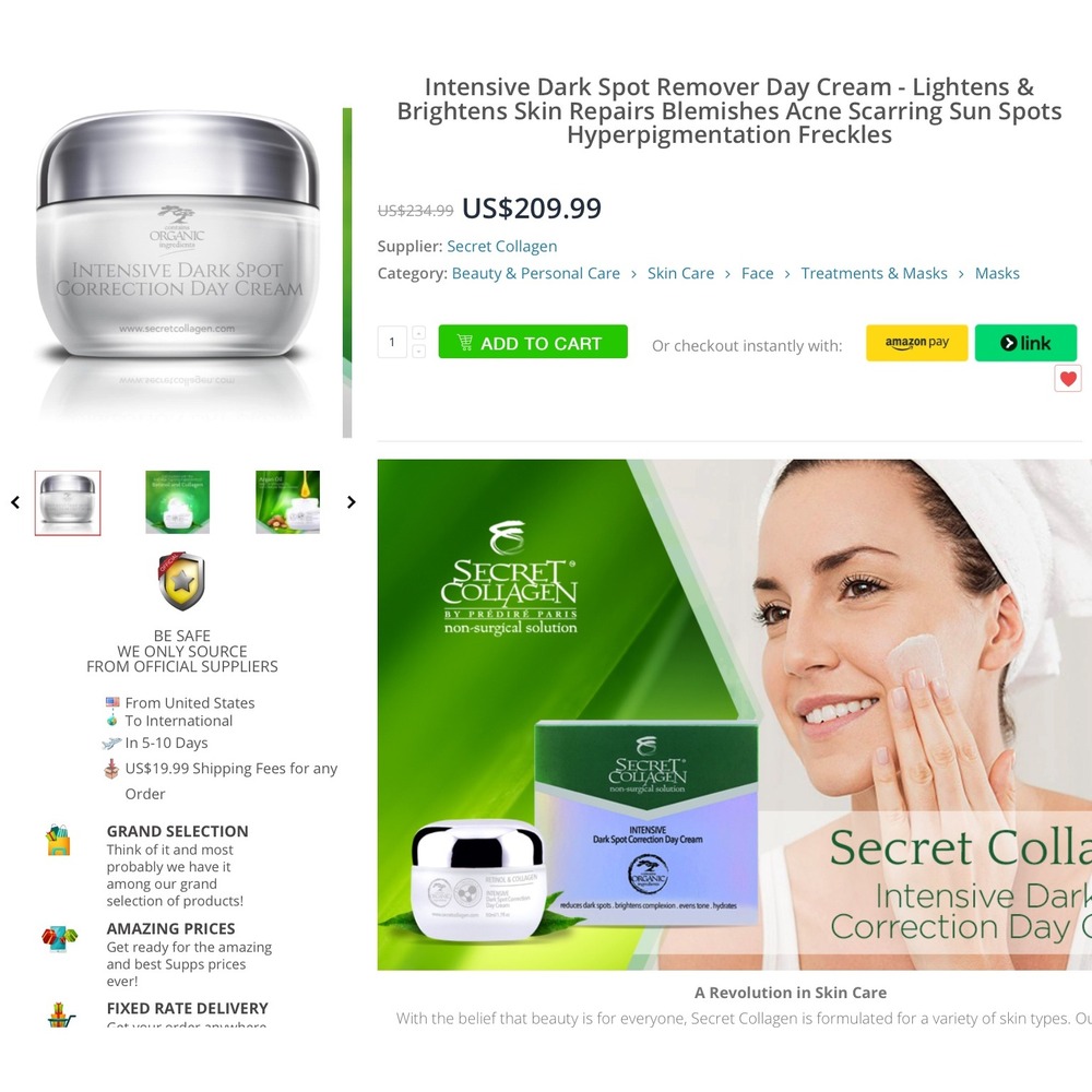 Secret Collagen Intensive Dark Spot Pigmentation‎ Correction Mask